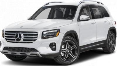 Front three-quarter view of a white SUV with LED headlights and distinct grille.