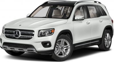 Front grille and side profile of a white luxury SUV