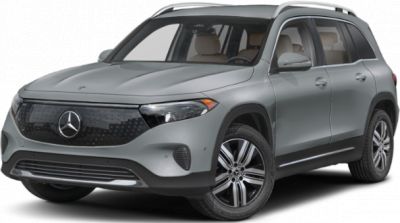 Front view of electric SUV with LED headlights and distinctive grille