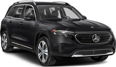 Electric SUV front-side view with modern grille and LED headlights