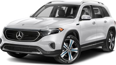 Front and side view of electric SUV with sleek headlights and alloy wheels
