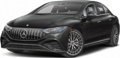 Front view of luxury electric sedan with distinctive grille and alloy wheels