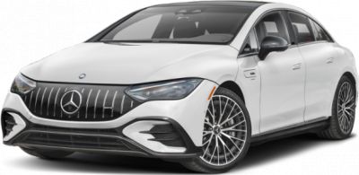 Luxury electric sedan with aerodynamic front design and LED headlights