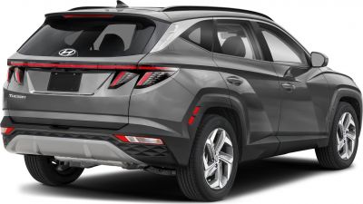 Rear view of SUV with LED tail lights and sporty alloy wheels