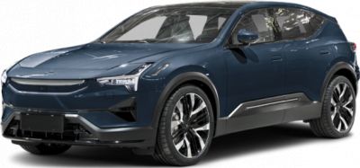 Modern electric SUV front view with aerodynamic design and LED headlights