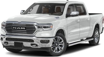 Chrome grille and alloy wheels on a 2025 model pickup truck.