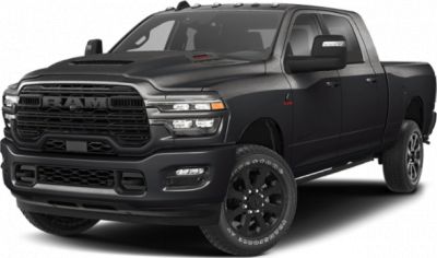 Black lifted full-size pickup with aggressive grille and modern headlights