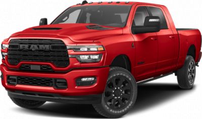 Front grille, headlights, and hood features of a heavy-duty pickup truck
