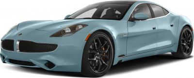 Sleek blue luxury sports sedan with black alloy wheels and LED headlights