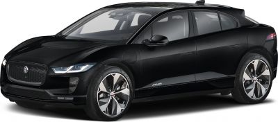 Side front view of electric SUV with LED headlights and sleek wheels