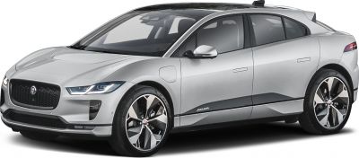 Electric SUV front and side view with distinctive grille and aerodynamic body