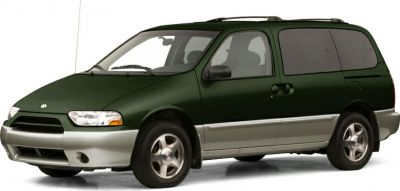 Two-tone green and silver minivan with sliding door and spacious design.
