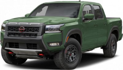 Green pickup truck with Crew Cab Long and off-road rugged front design