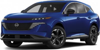 Front and side view of a modern blue SUV with sleek grille and alloy wheels