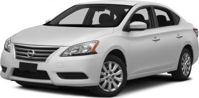 White compact sedan front angled view with grille and headlights