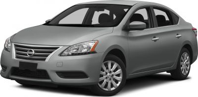Front side view of a sedan with chrome grille and alloy wheels