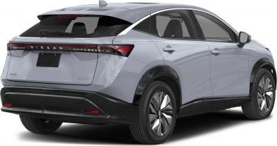 Rear-side view of electric SUV with sleek taillights and aerodynamic wheels.
