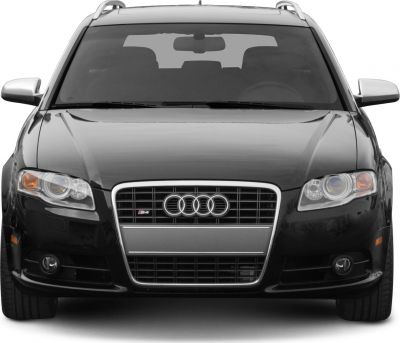 Front view with distinctive grille and headlight design