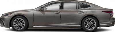 Side profile and alloy wheels of a luxury sedan