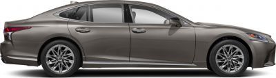 Luxury sedan side profile with alloy wheels and sleek aerodynamic design