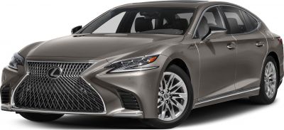 Front grille and LED headlights of a luxury sedan