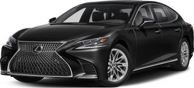 Front angled view showcasing spindle grille and LED headlights