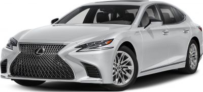 Spindle grille and LED headlights on luxury sedan front side