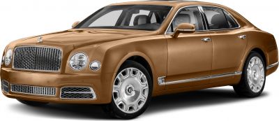 Luxury sedan with prominent front grille and round headlights
