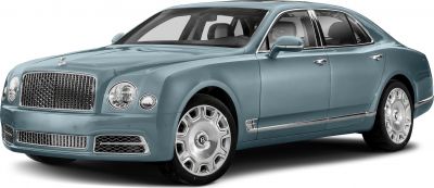 Front grille and luxury sedan profile with chrome details