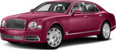 Luxury sedan with prominent grille, round headlights, and chrome trim