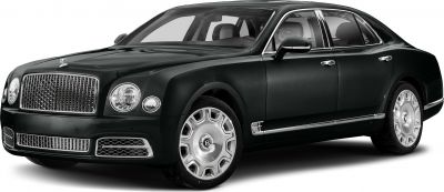 Luxury sedan with large front grille and round headlights