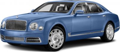 Luxury sedan with distinctive front grille and chrome multi-spoke wheels.