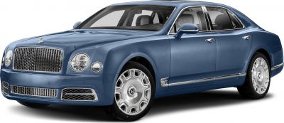 Luxury sedan with chrome mesh grille and alloy wheels