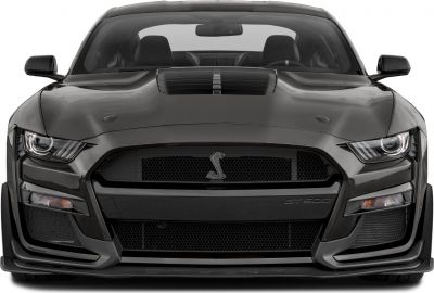 Aggressive front grille, headlights, and hood vent