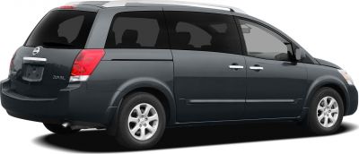 Rear side view with sliding door and tinted windows