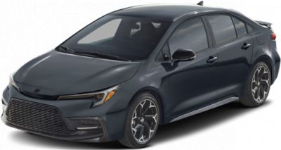 Front view with modern headlights and sporty alloy wheels