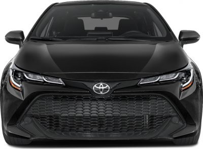 Front grille and LED headlights of a modern compact vehicle