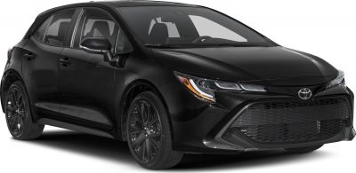 Black vehicle with LED headlights and large mesh grille