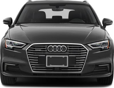 Front view with grille, LED headlights, and e-tron badge