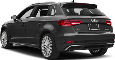 Rear and side view of black hatchback with alloy wheels and taillights