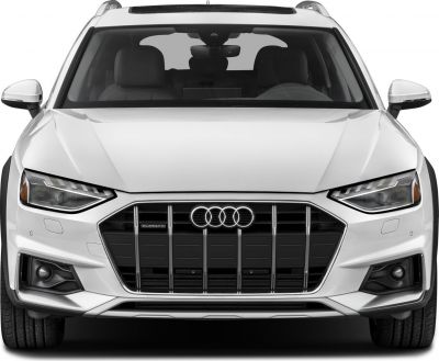 Front view with signature grille and LED headlights