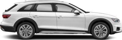 White wagon with black trim and alloy wheels shown in side profile