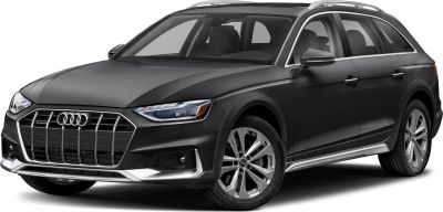 Front-side view of modern station wagon with sleek grille and LED headlights