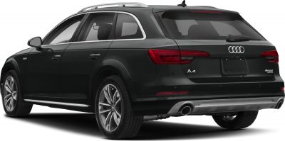 Rear and side view of black estate with alloy wheels and LED taillights