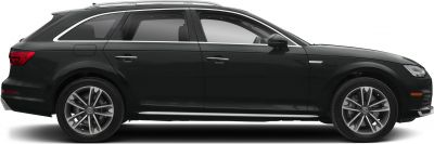Side profile of black station wagon with alloy wheels