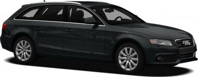 Side profile of black estate with alloy wheels