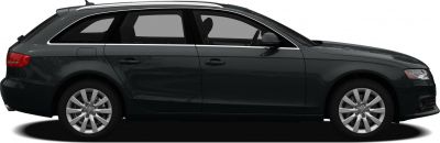 Side profile of a sleek estate station wagon with alloy wheels