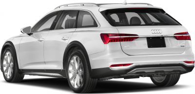 Rear view of luxury station wagon with roof rails and LED taillights