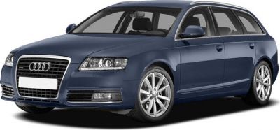 Sleek blue wagon with distinctive grille and alloy wheels