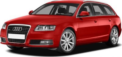 Luxury red wagon with front grille and alloy wheels